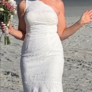 White lace Wedding dress with garment bag